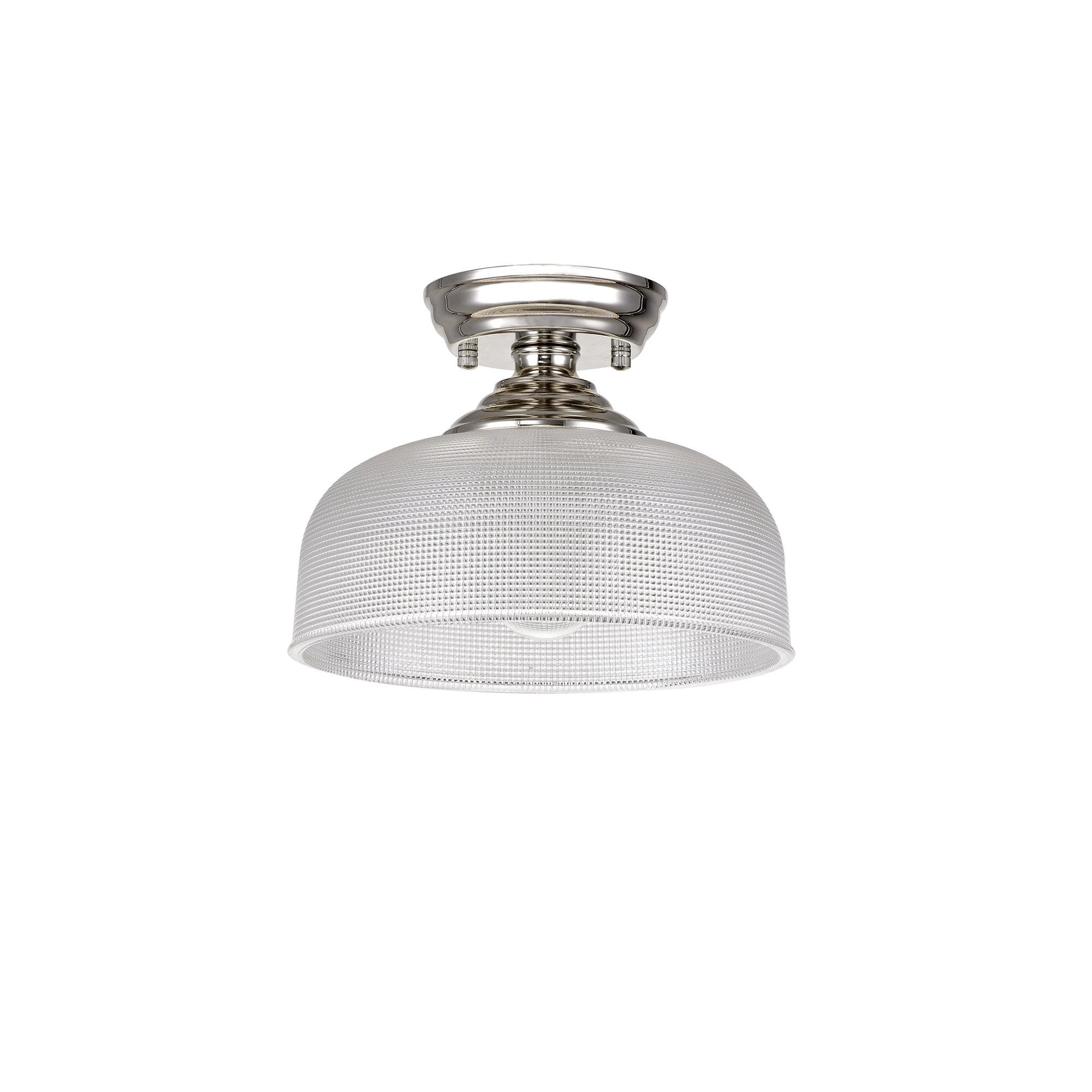 NLK15949 Tabion 1 Light Flush Ceiling Light Polished Nickel Clear