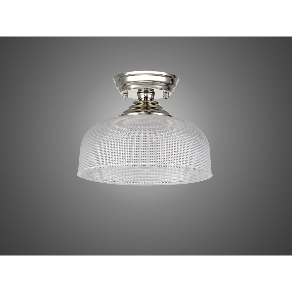 NLK15949 Tabion 1 Light Flush Ceiling Light Polished Nickel Clear