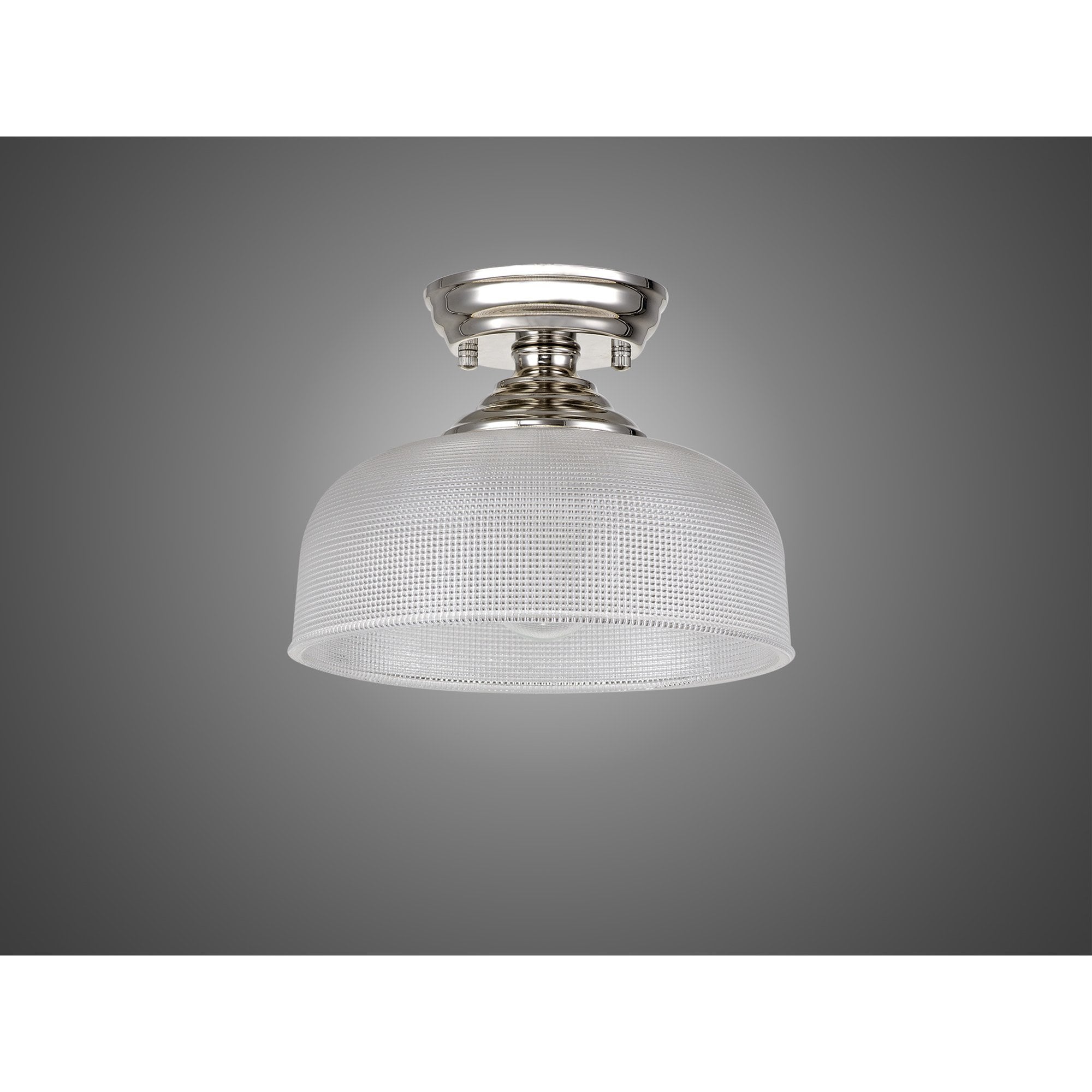 NLK15949 Tabion 1 Light Flush Ceiling Light Polished Nickel Clear