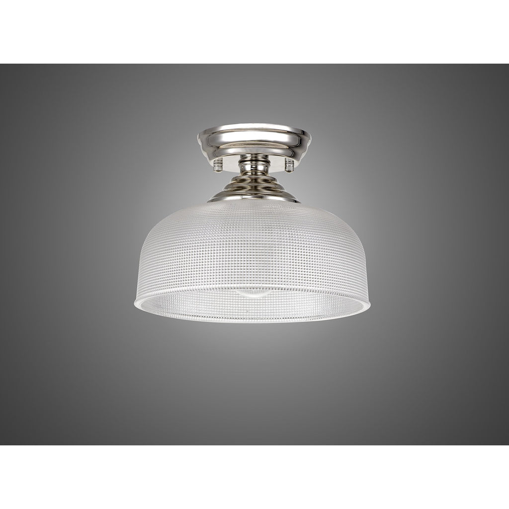 NLK15949 Tabion 1 Light Flush Ceiling Light Polished Nickel Clear