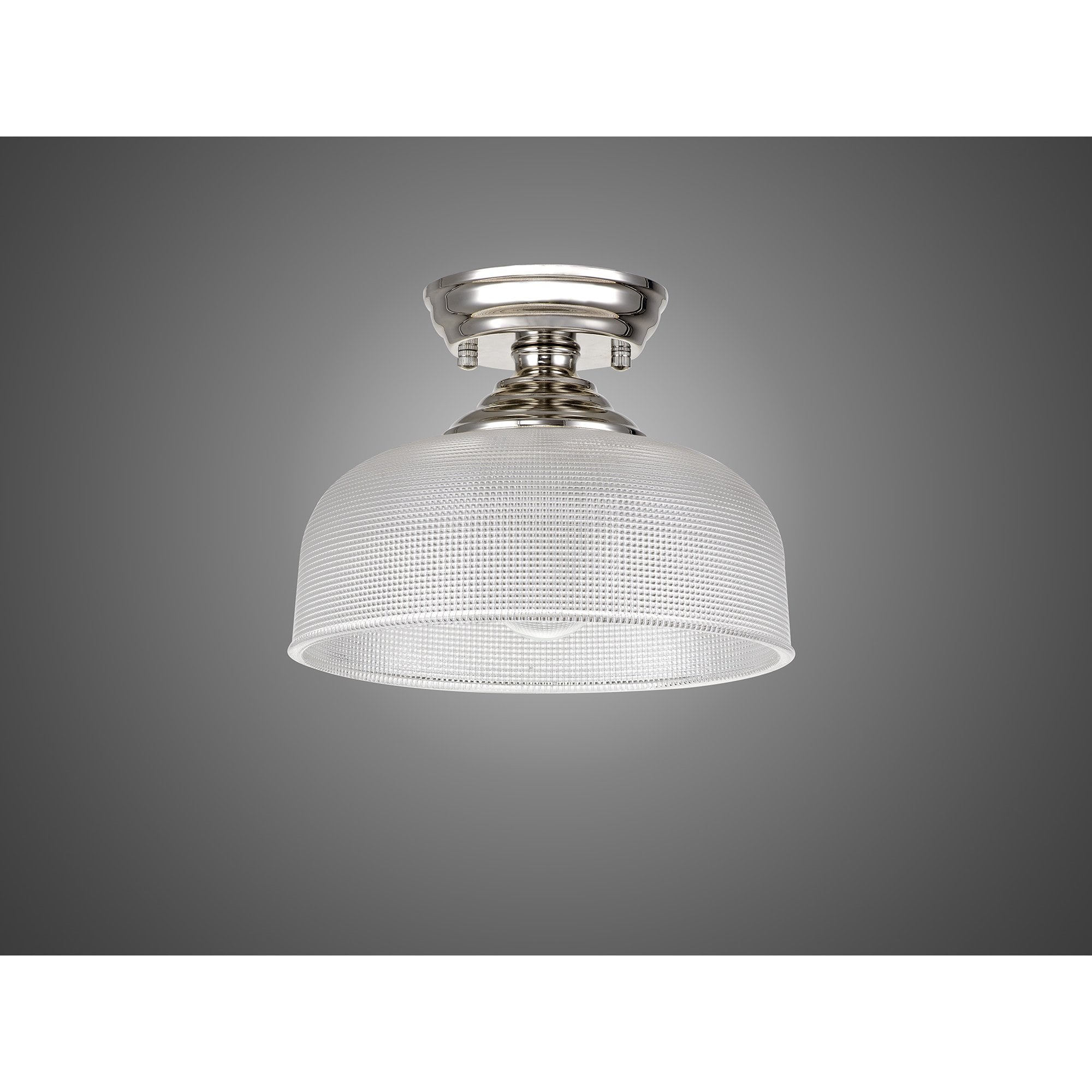 NLK15949 Tabion 1 Light Flush Ceiling Light Polished Nickel Clear