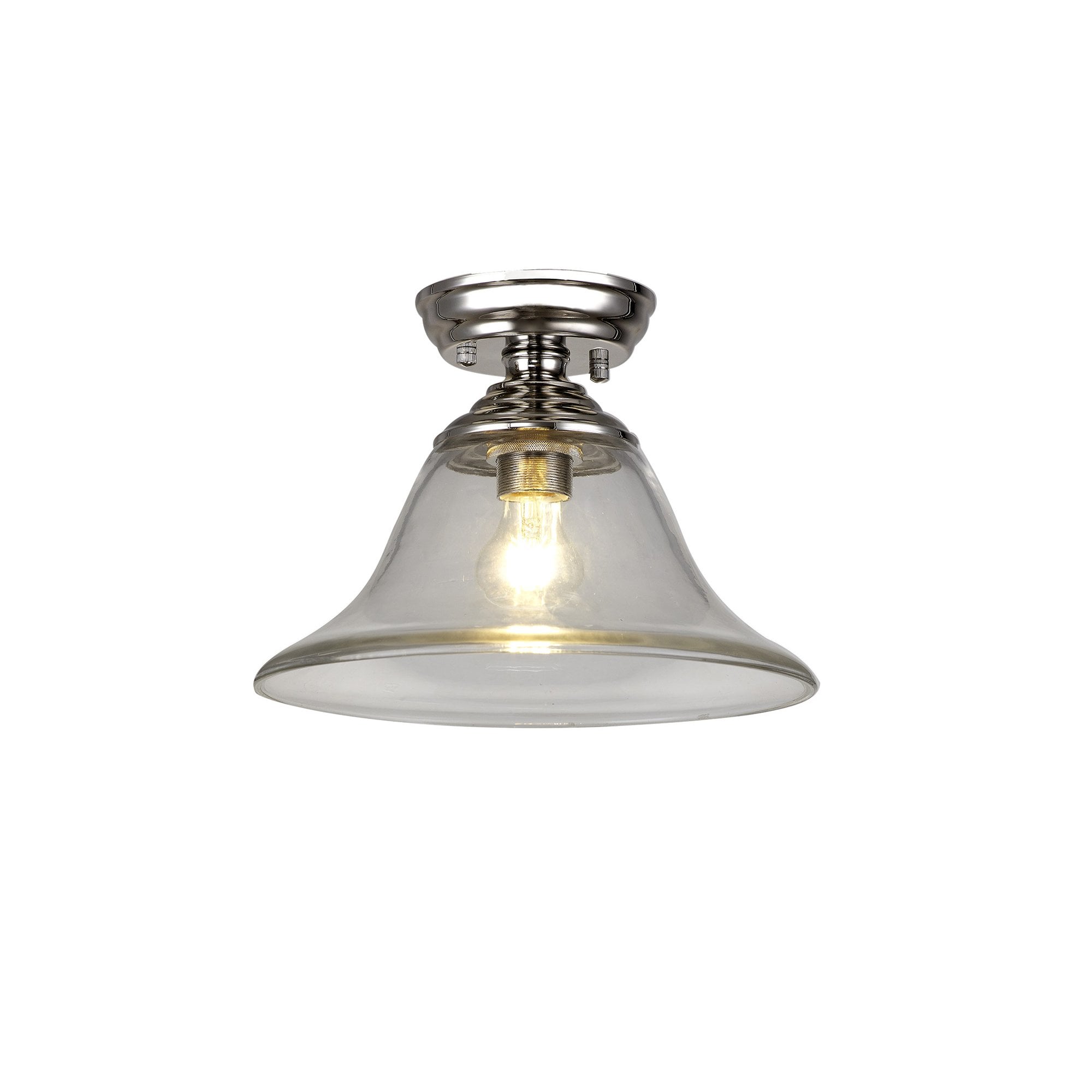 NLK15959 Tabion 1 Light Flush Ceiling Light Polished Nickel Clear