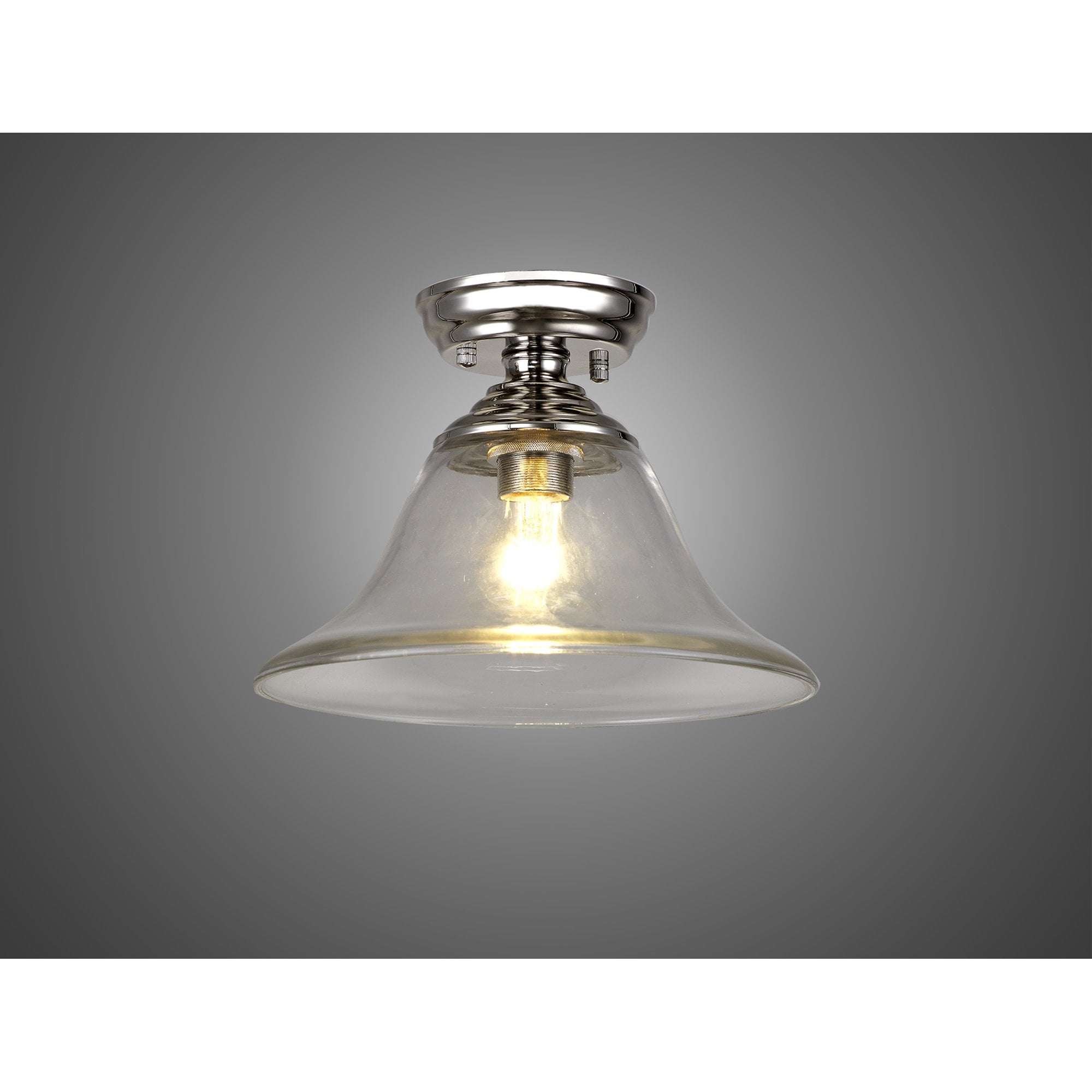 NLK15959 Tabion 1 Light Flush Ceiling Light Polished Nickel Clear
