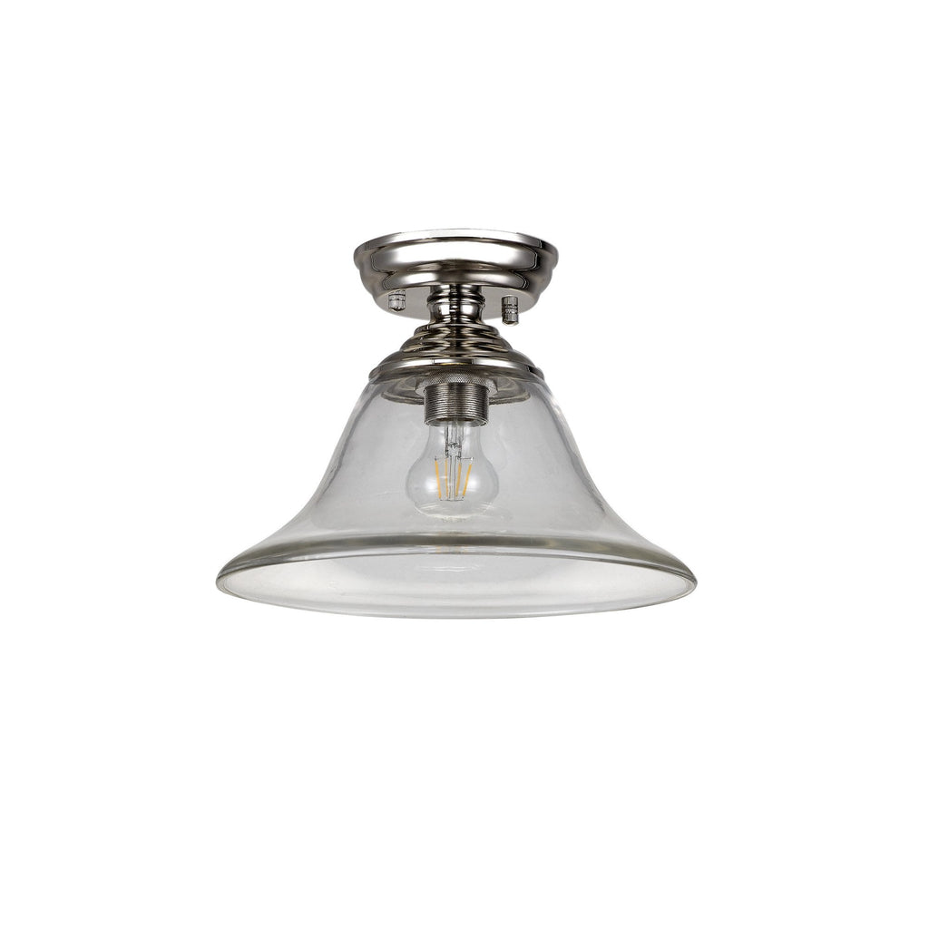NLK15959 Tabion 1 Light Flush Ceiling Light Polished Nickel Clear