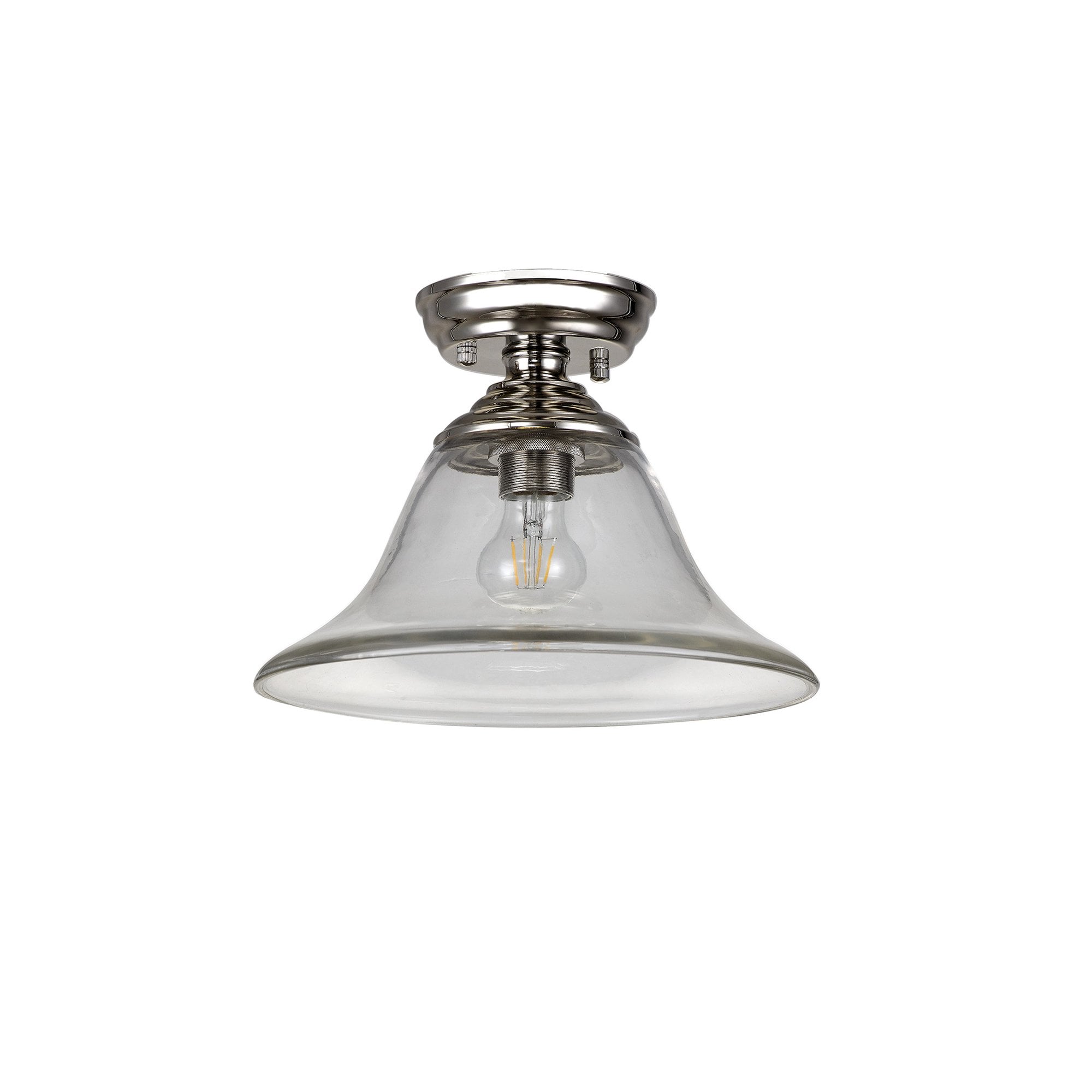 NLK15959 Tabion 1 Light Flush Ceiling Light Polished Nickel Clear