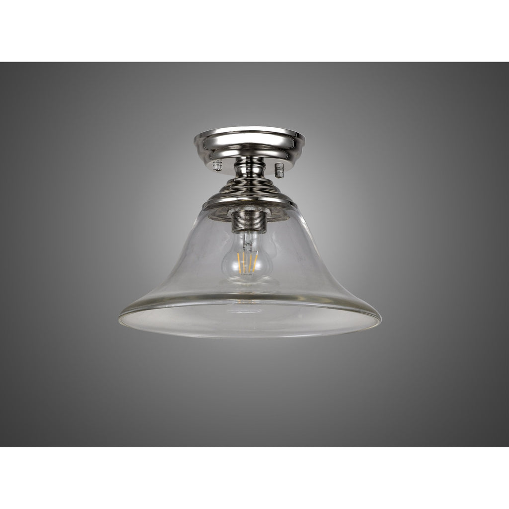 NLK15959 Tabion 1 Light Flush Ceiling Light Polished Nickel Clear