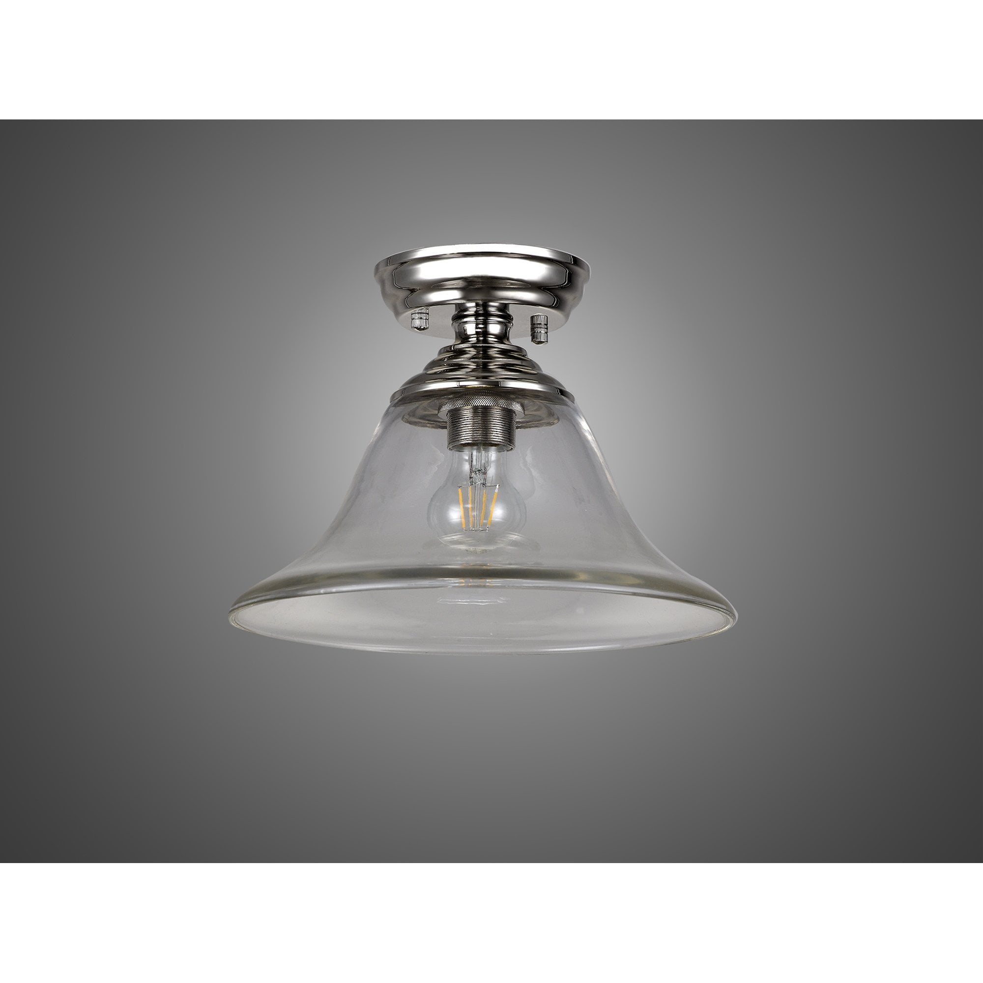 NLK15959 Tabion 1 Light Flush Ceiling Light Polished Nickel Clear