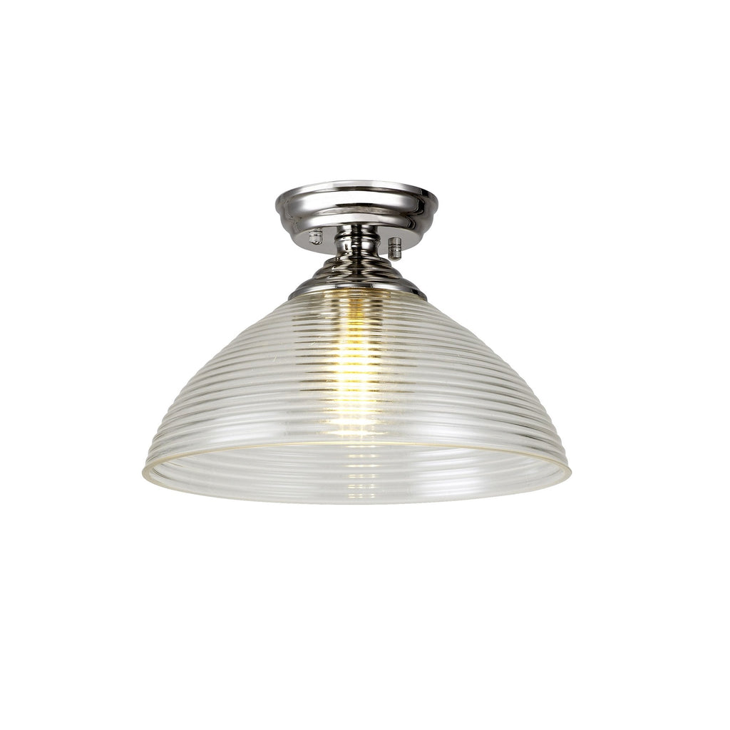 NLK15969 Tabion 1 Light Flush Ceiling Light Polished Nickel Clear