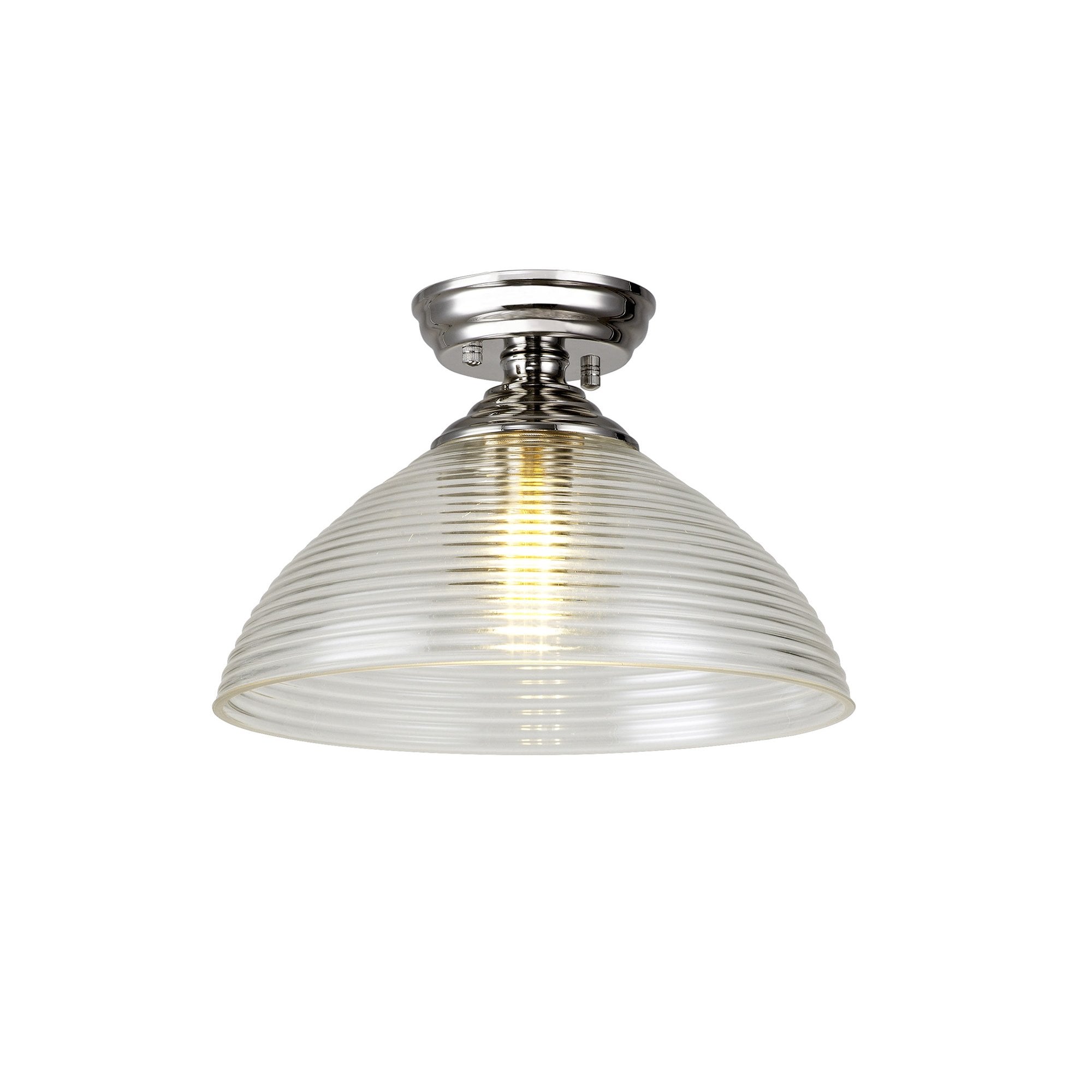 NLK15969 Tabion 1 Light Flush Ceiling Light Polished Nickel Clear