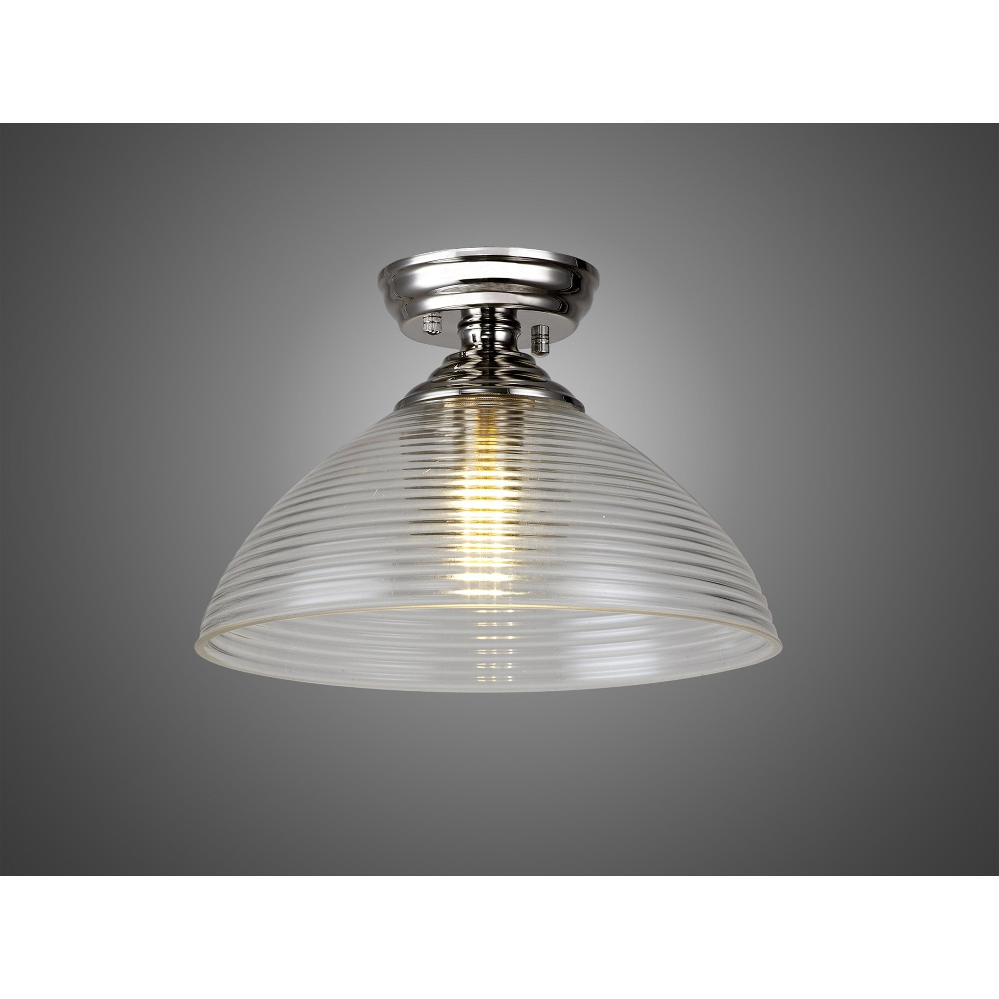 NLK15969 Tabion 1 Light Flush Ceiling Light Polished Nickel Clear