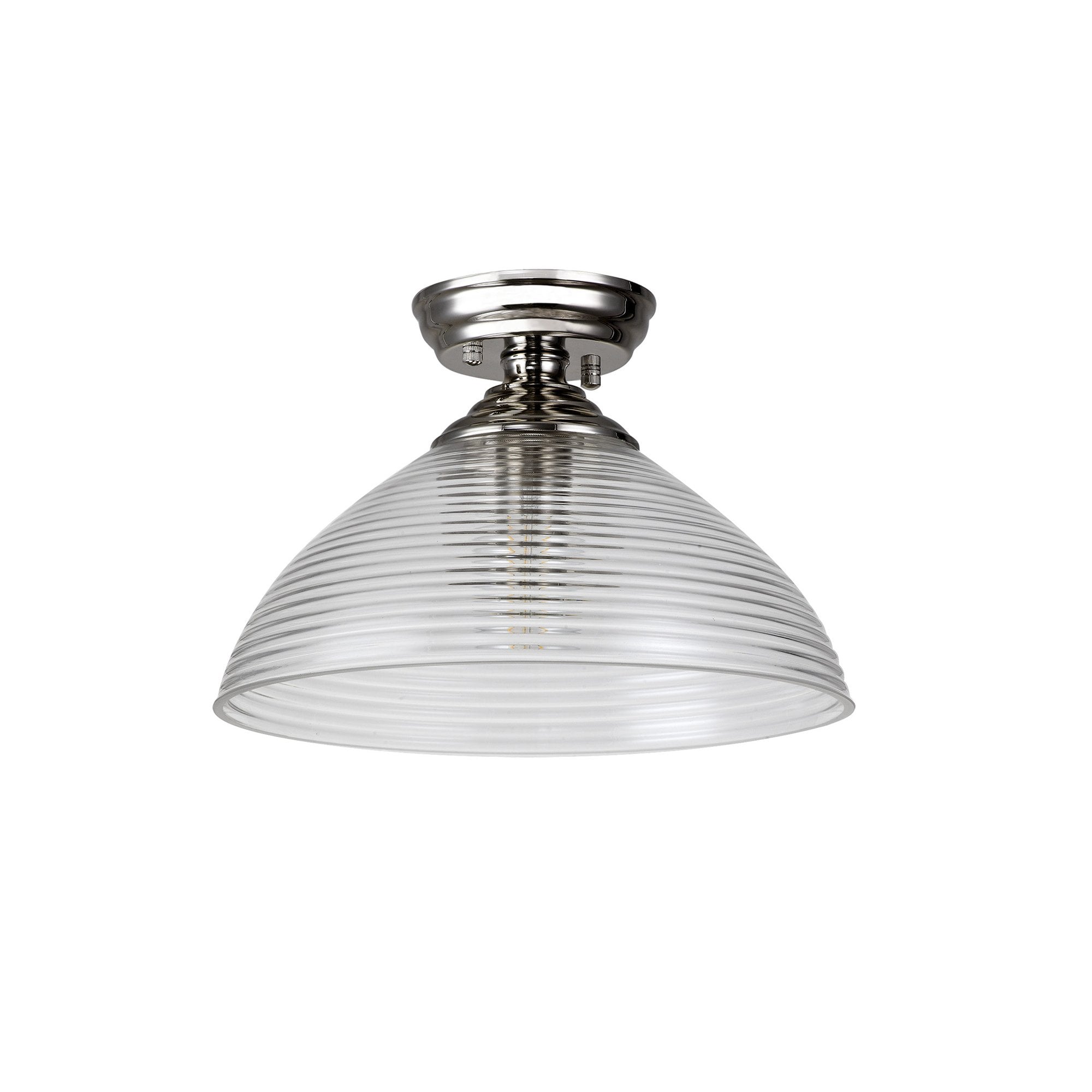 NLK15969 Tabion 1 Light Flush Ceiling Light Polished Nickel Clear