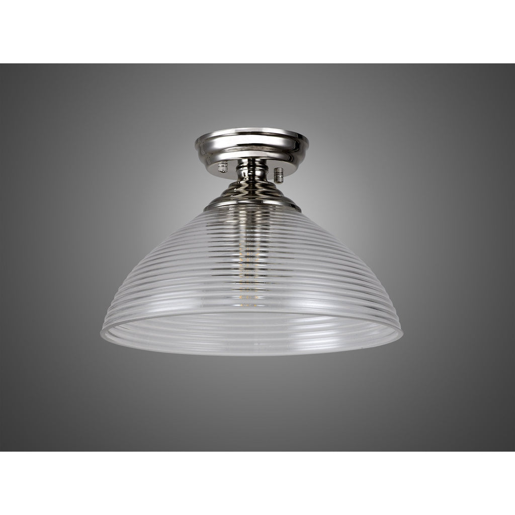 NLK15969 Tabion 1 Light Flush Ceiling Light Polished Nickel Clear