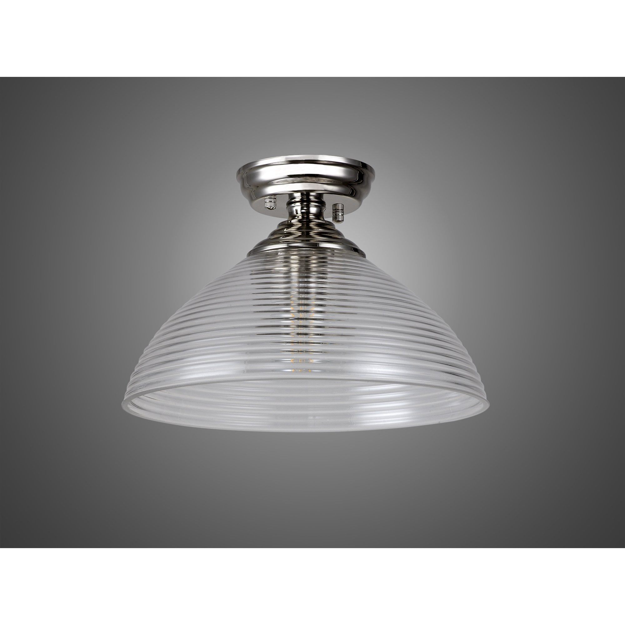 NLK15969 Tabion 1 Light Flush Ceiling Light Polished Nickel Clear