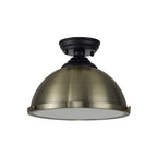 NLK15999 Tabion 1 Light Flush Ceiling Light Matt Black Antique Brass