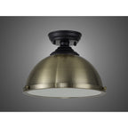 NLK15999 Tabion 1 Light Flush Ceiling Light Matt Black Antique Brass