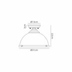 NLK16009 Tabion 1 Light Flush Ceiling Light Matt Black Polished Nickel