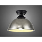 NLK16009 Tabion 1 Light Flush Ceiling Light Matt Black Polished Nickel