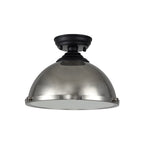 NLK16009 Tabion 1 Light Flush Ceiling Light Matt Black Polished Nickel