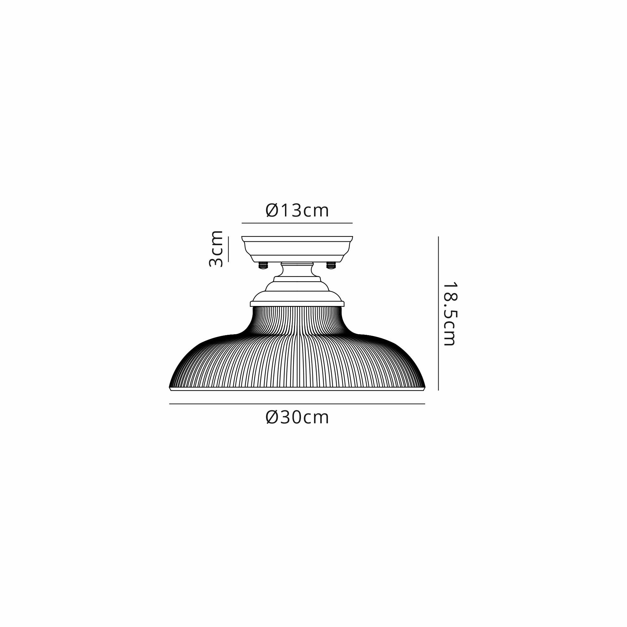 NLK16019 Tabion 1 Light Flush Ceiling Light Matt Black Amber