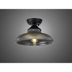 NLK16029 Tabion 1 Light Flush Ceiling Light Matt Black Smoked