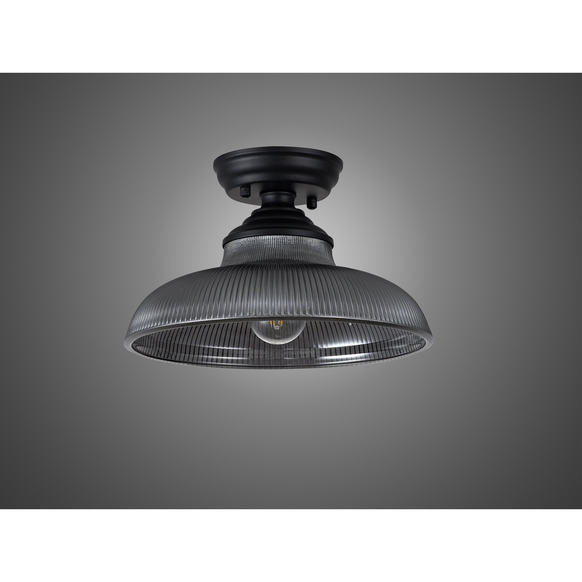 NLK16029 Tabion 1 Light Flush Ceiling Light Matt Black Smoked