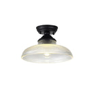NLK16039 Tabion 1 Light Flush Ceiling Light Matt Black Clear