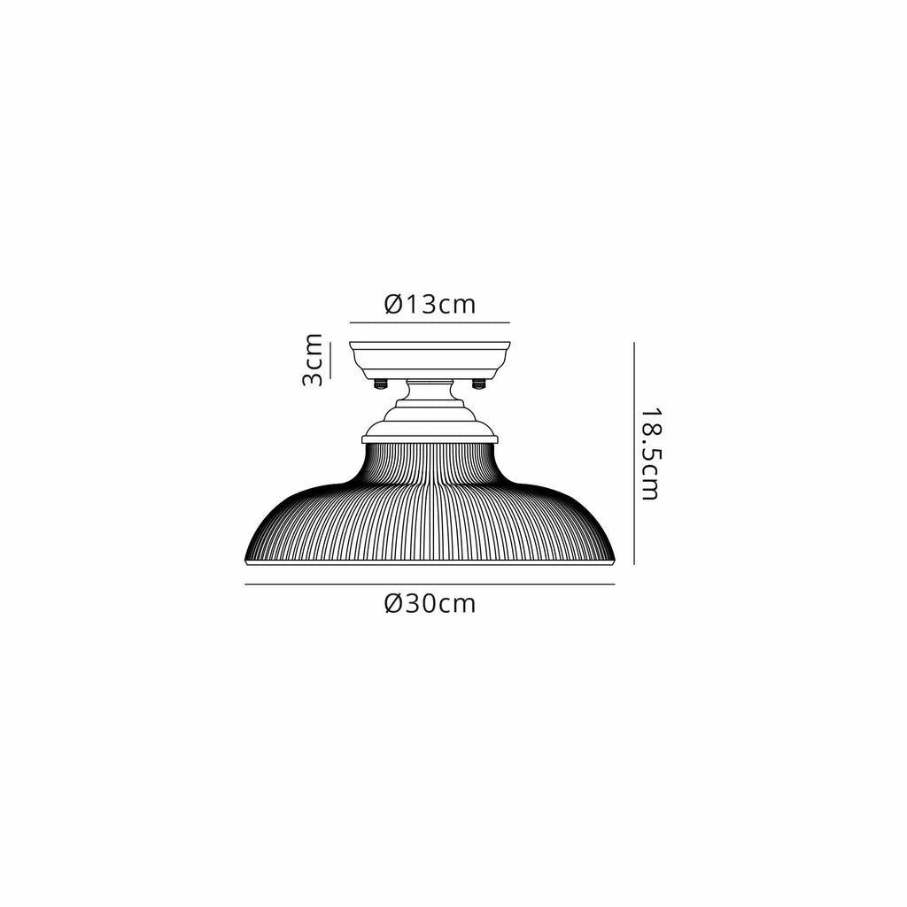 NLK16039 Tabion 1 Light Flush Ceiling Light Matt Black Clear