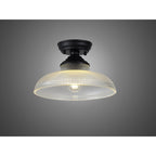 NLK16039 Tabion 1 Light Flush Ceiling Light Matt Black Clear
