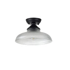 NLK16039 Tabion 1 Light Flush Ceiling Light Matt Black Clear
