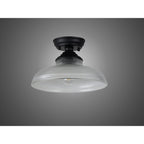 NLK16039 Tabion 1 Light Flush Ceiling Light Matt Black Clear