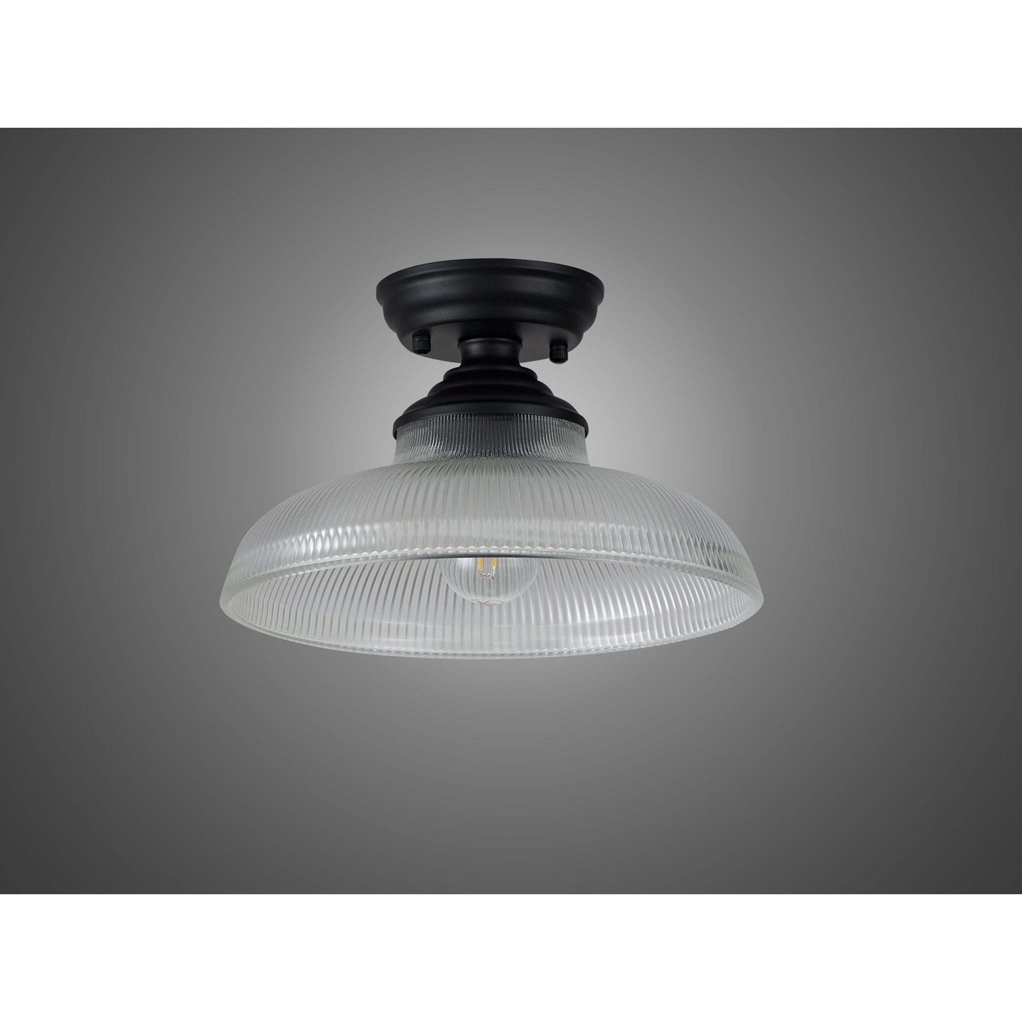 NLK16039 Tabion 1 Light Flush Ceiling Light Matt Black Clear