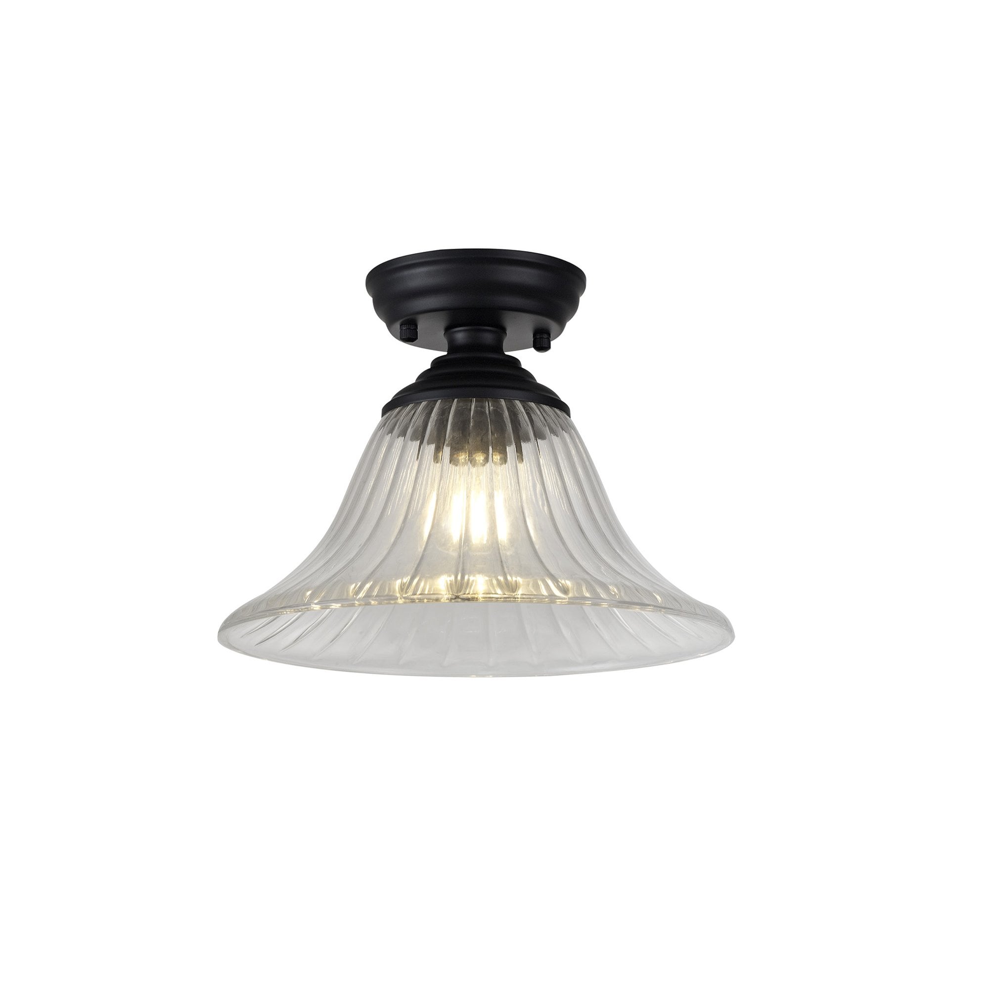 NLK16049 Tabion 1 Light Flush Ceiling Light Matt Black Clear