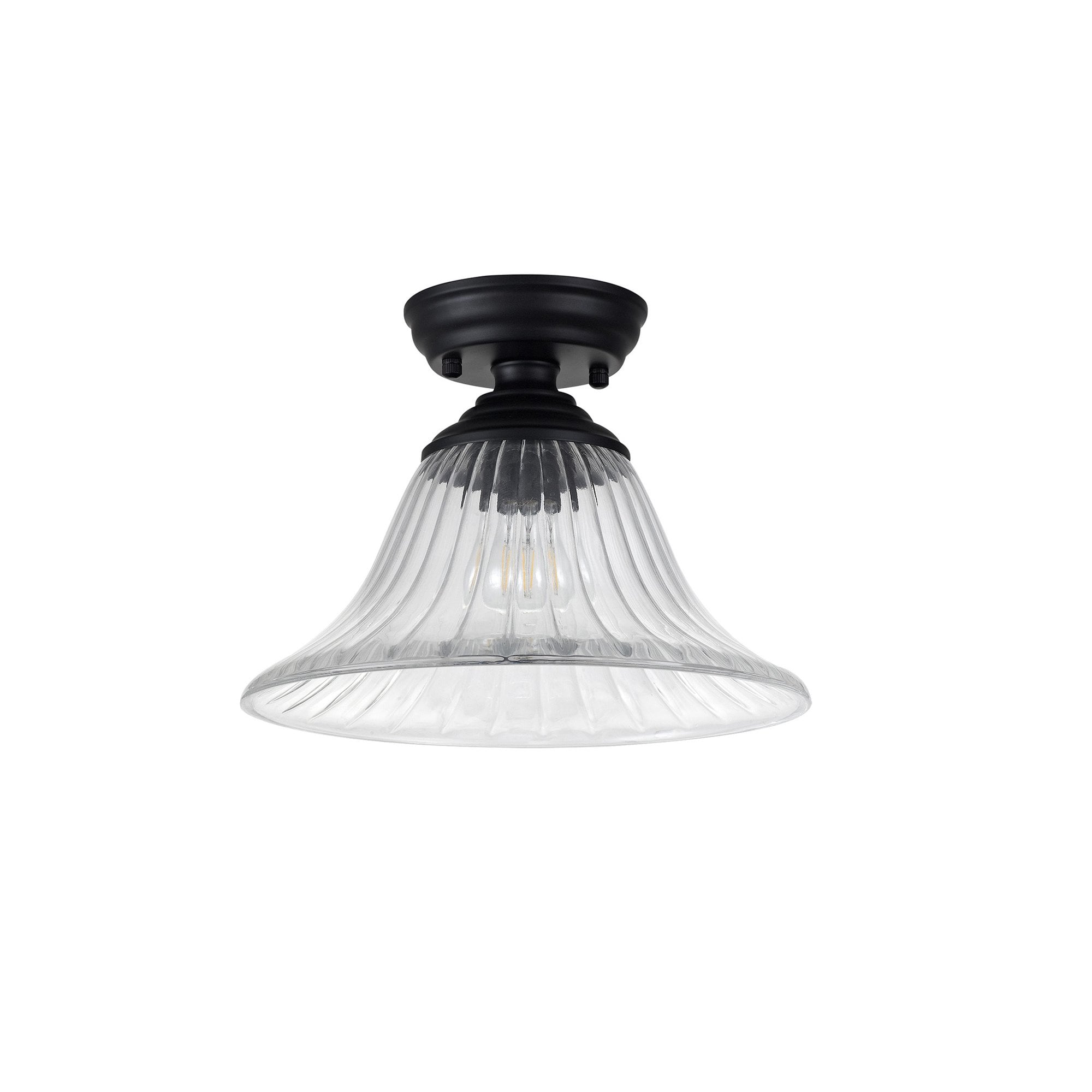 NLK16049 Tabion 1 Light Flush Ceiling Light Matt Black Clear