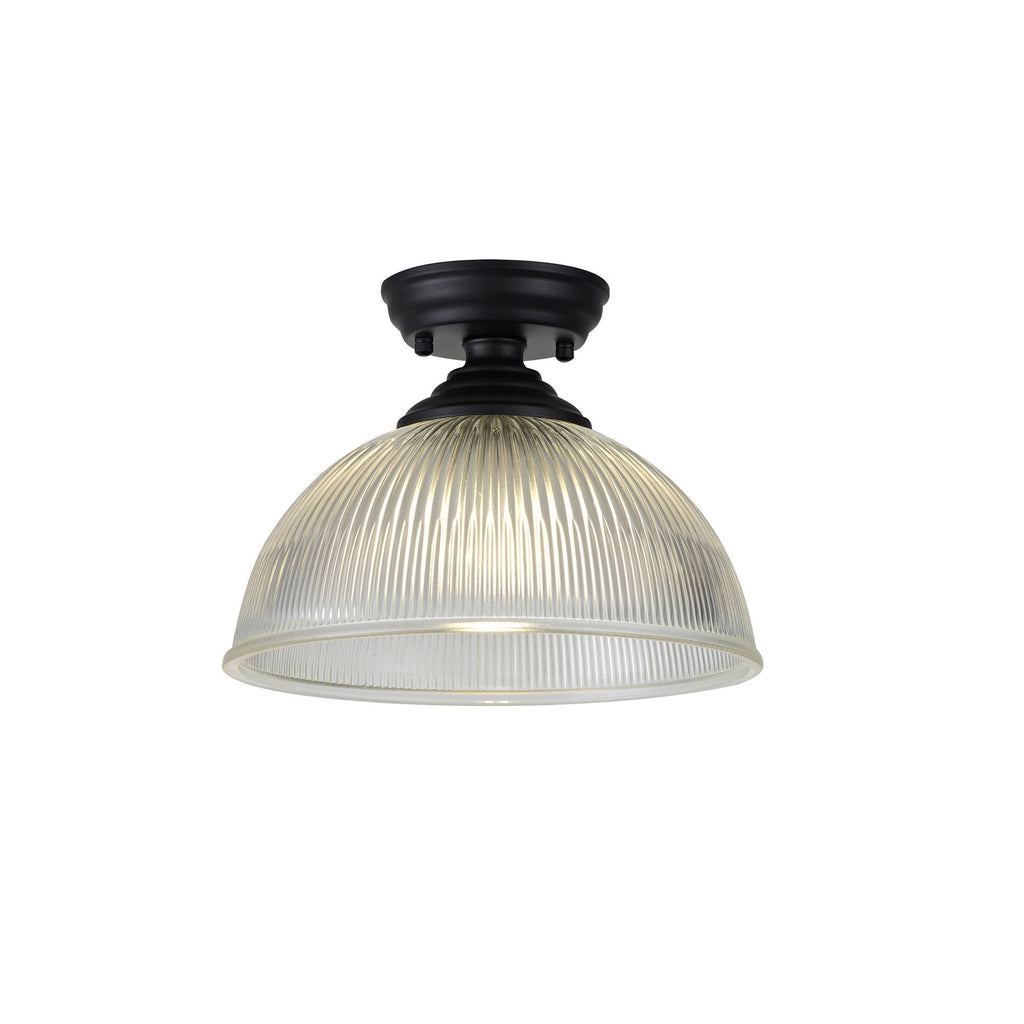 NLK16059 Tabion 1 Light Flush Ceiling Light Matt Black Clear