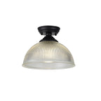 NLK16059 Tabion 1 Light Flush Ceiling Light Matt Black Clear