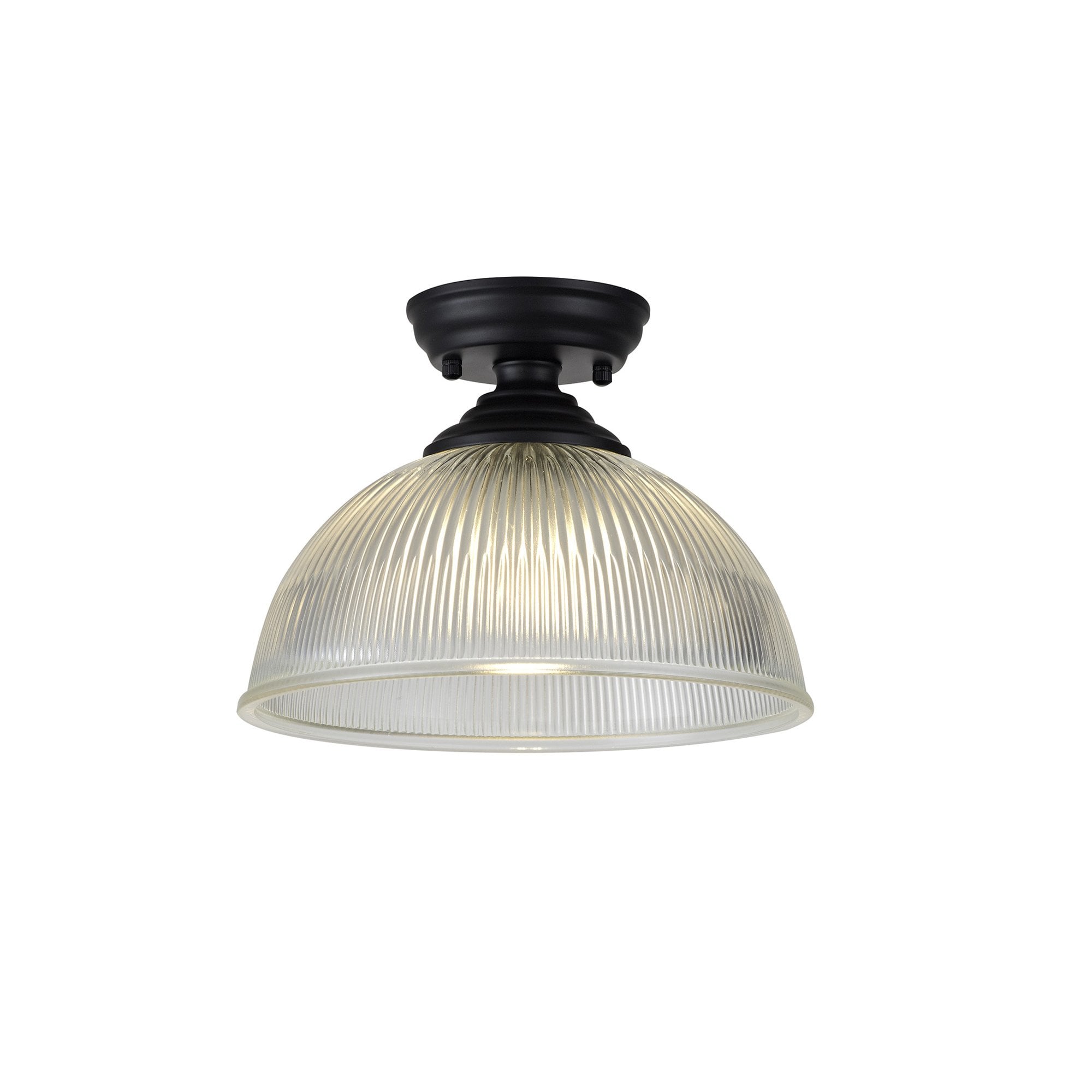 NLK16059 Tabion 1 Light Flush Ceiling Light Matt Black Clear