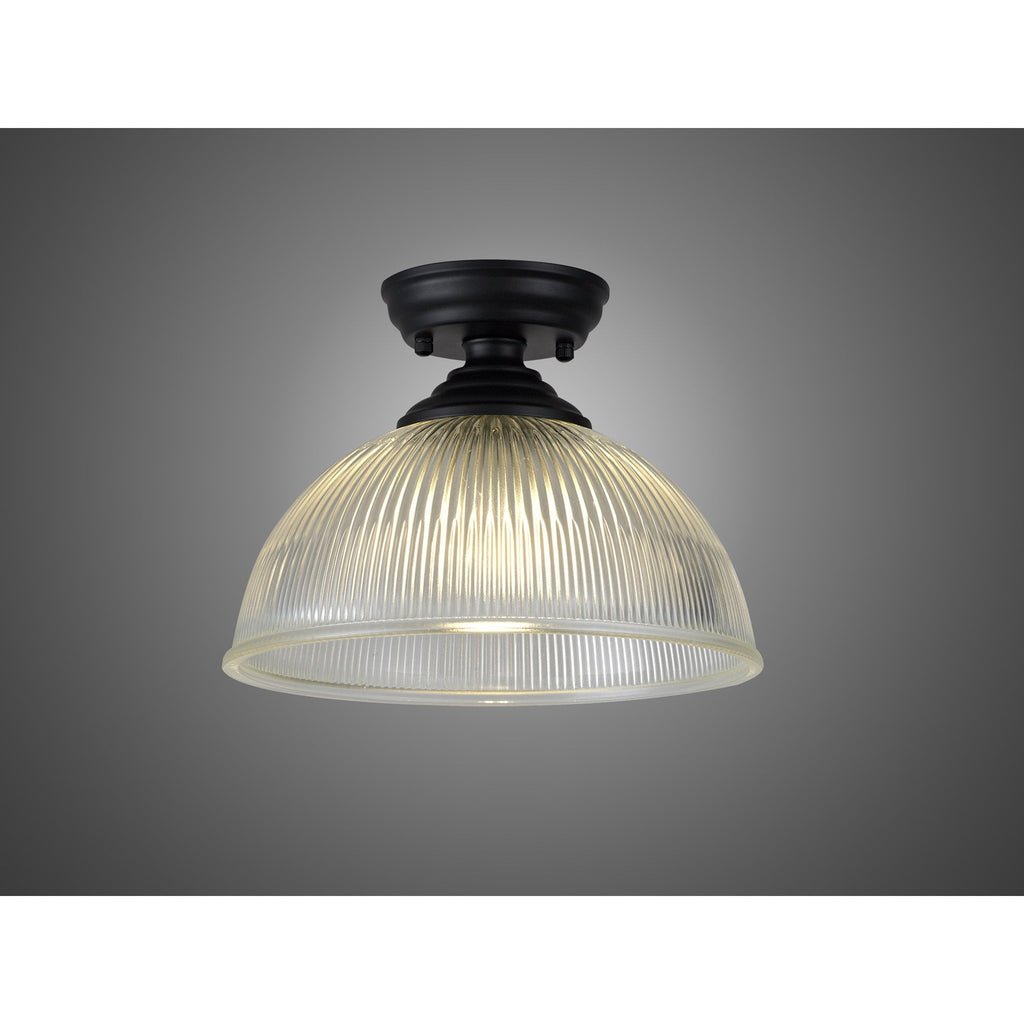 NLK16059 Tabion 1 Light Flush Ceiling Light Matt Black Clear