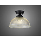 NLK16059 Tabion 1 Light Flush Ceiling Light Matt Black Clear