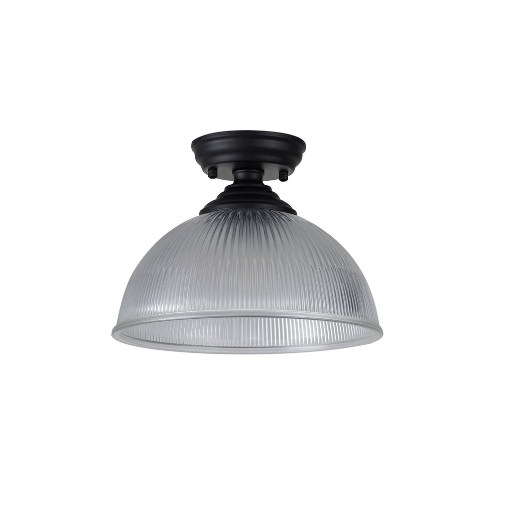 NLK16059 Tabion 1 Light Flush Ceiling Light Matt Black Clear