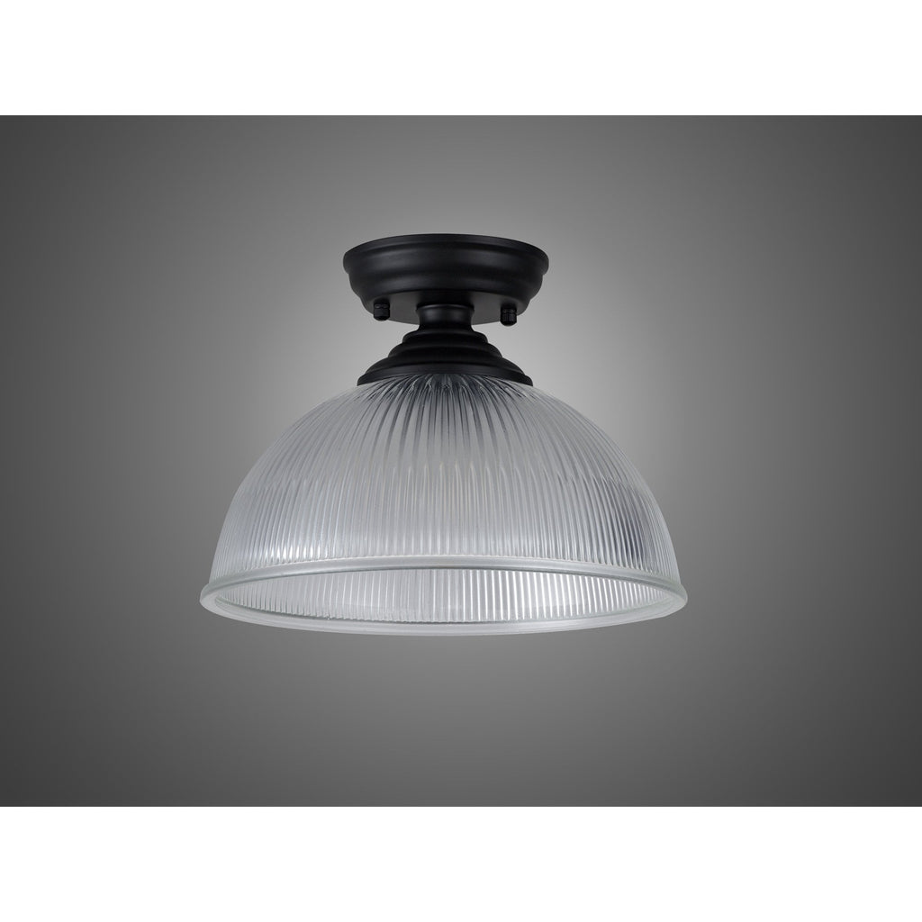 NLK16059 Tabion 1 Light Flush Ceiling Light Matt Black Clear