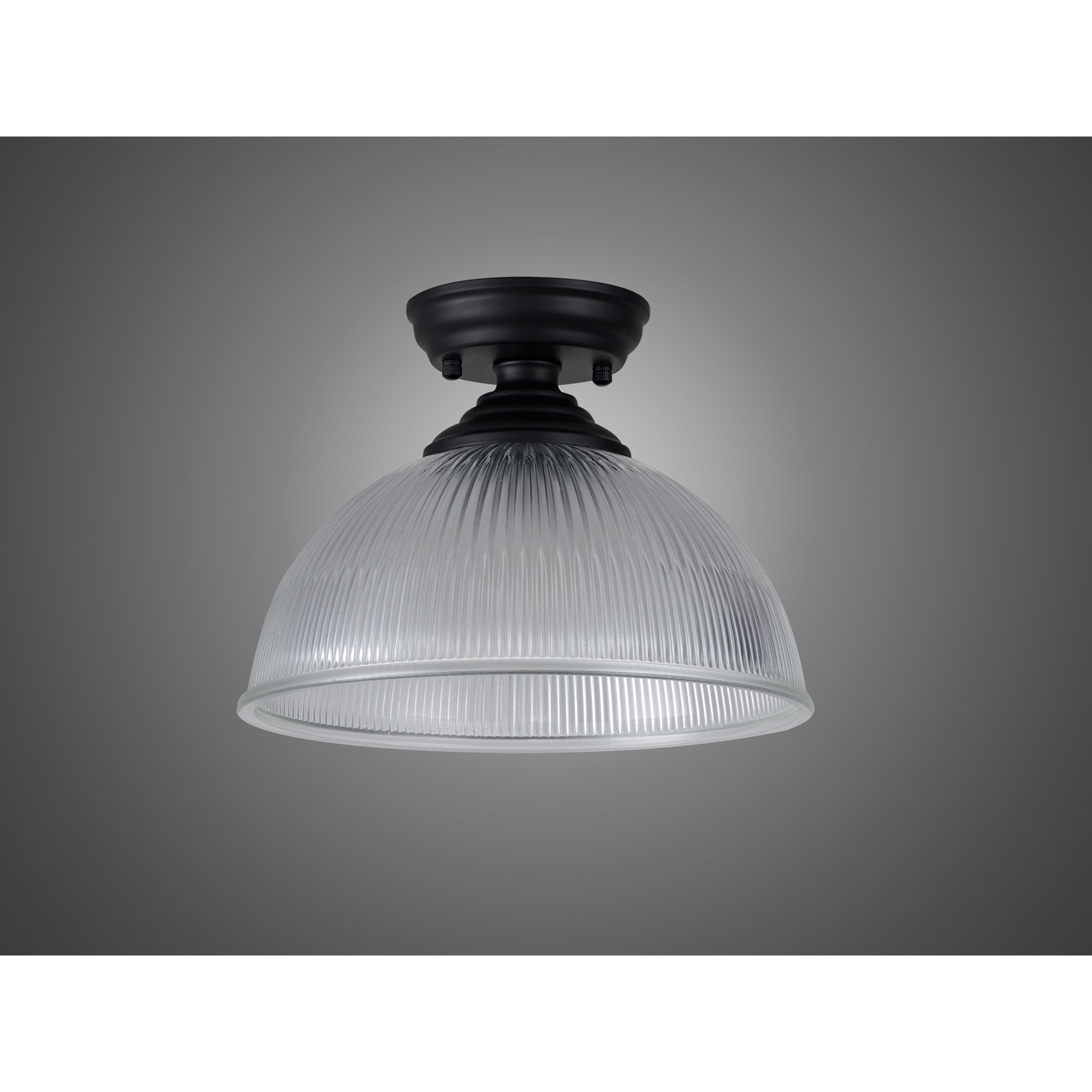 NLK16059 Tabion 1 Light Flush Ceiling Light Matt Black Clear