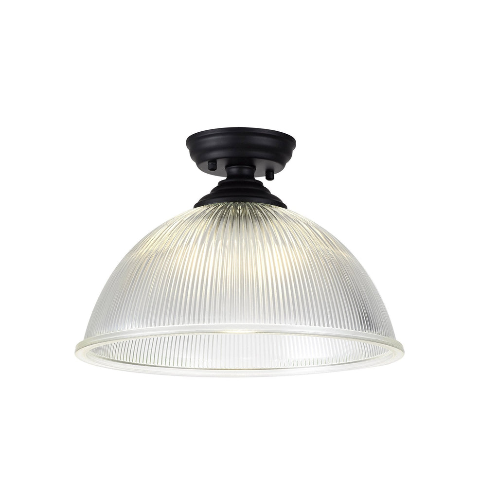 NLK16069 Tabion 1 Light Flush Ceiling Light Matt Black Clear