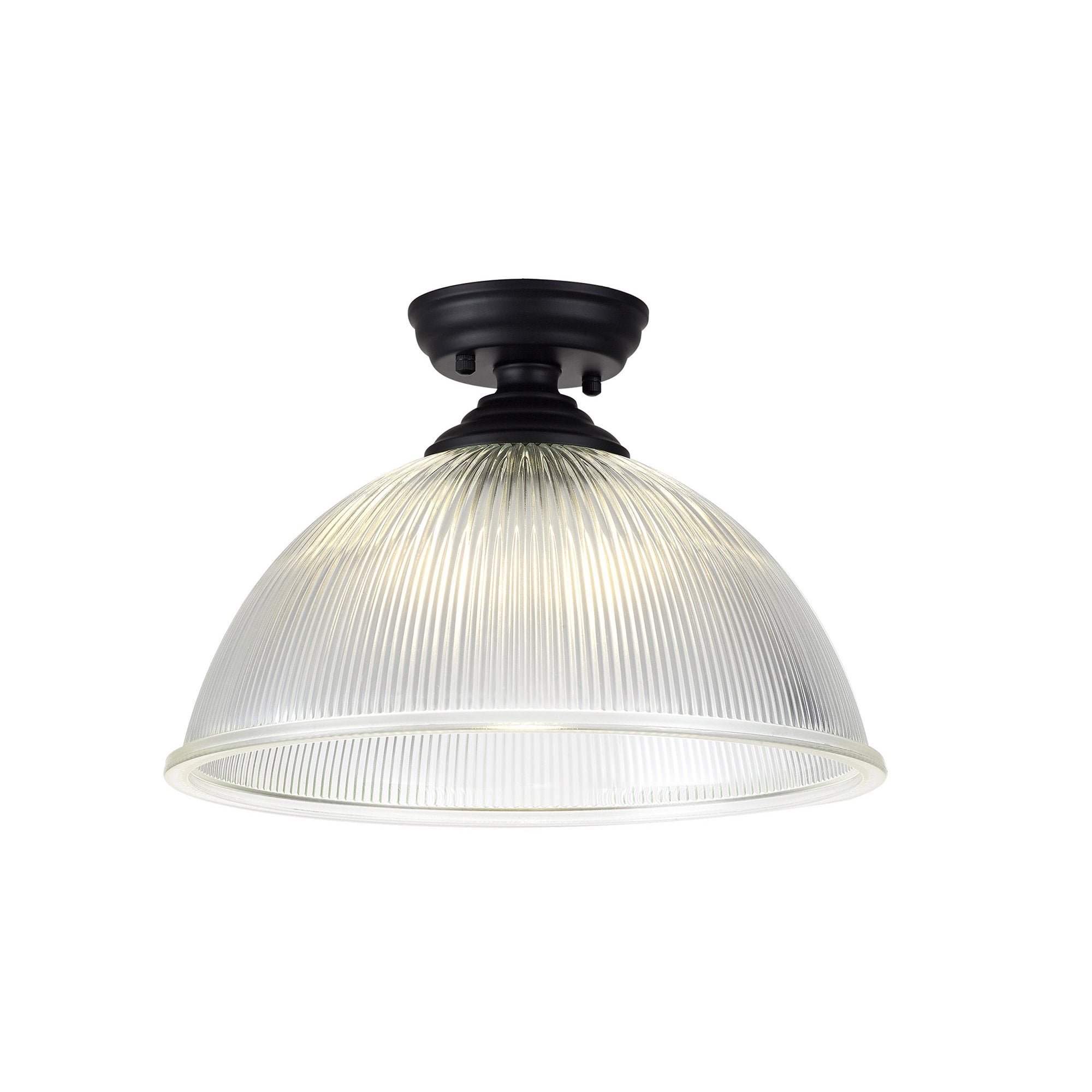 NLK16069 Tabion 1 Light Flush Ceiling Light Matt Black Clear