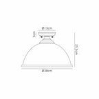 NLK16069 Tabion 1 Light Flush Ceiling Light Matt Black Clear