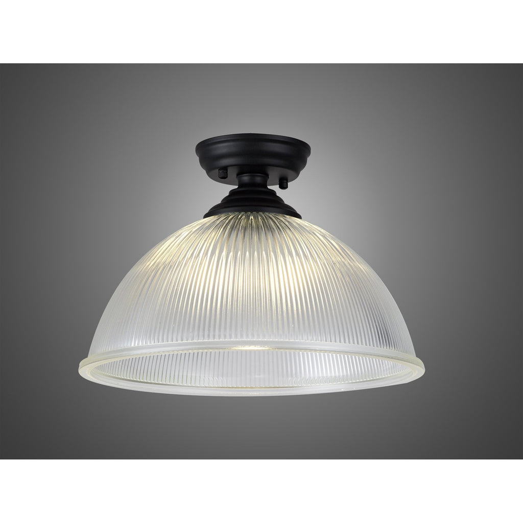 NLK16069 Tabion 1 Light Flush Ceiling Light Matt Black Clear