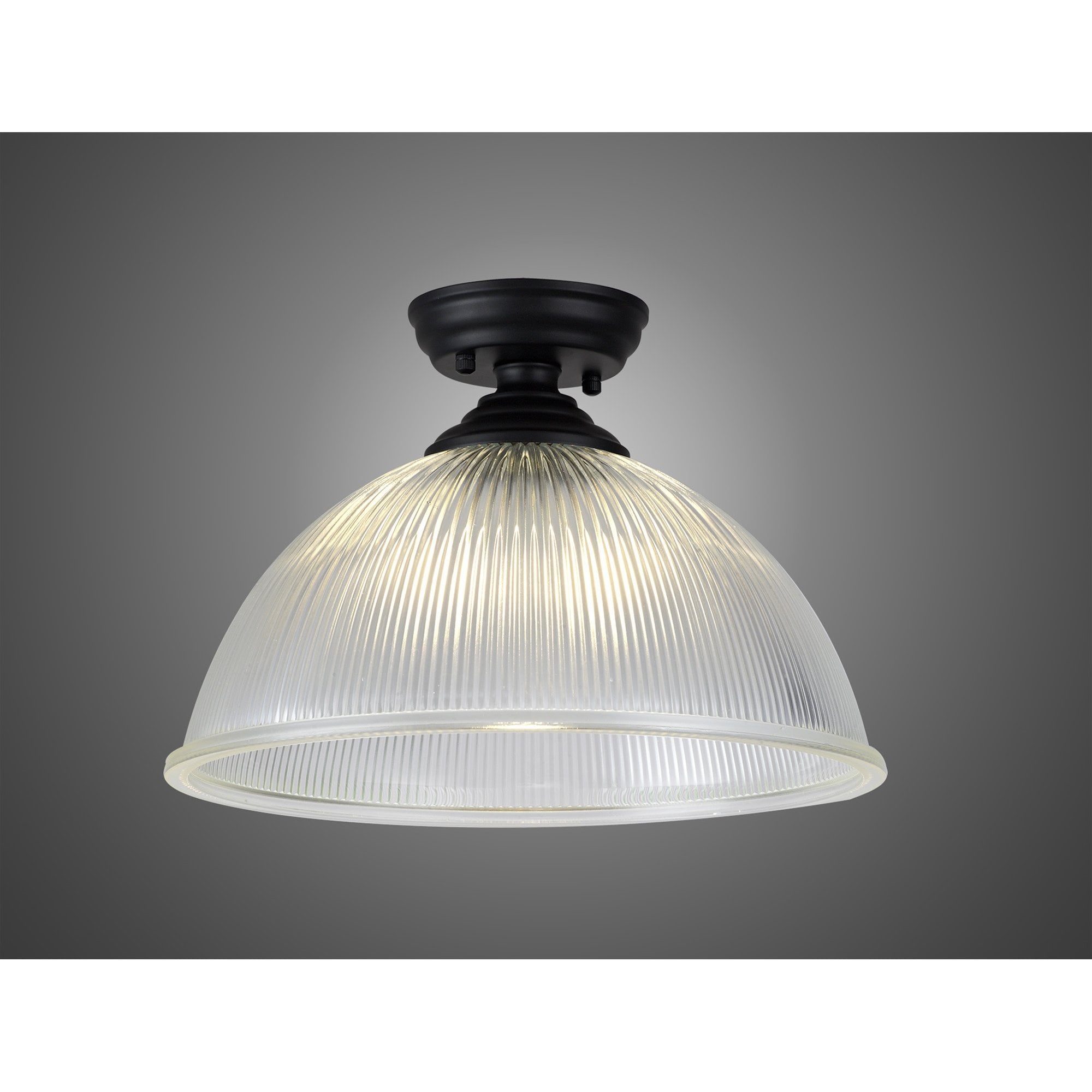 NLK16069 Tabion 1 Light Flush Ceiling Light Matt Black Clear