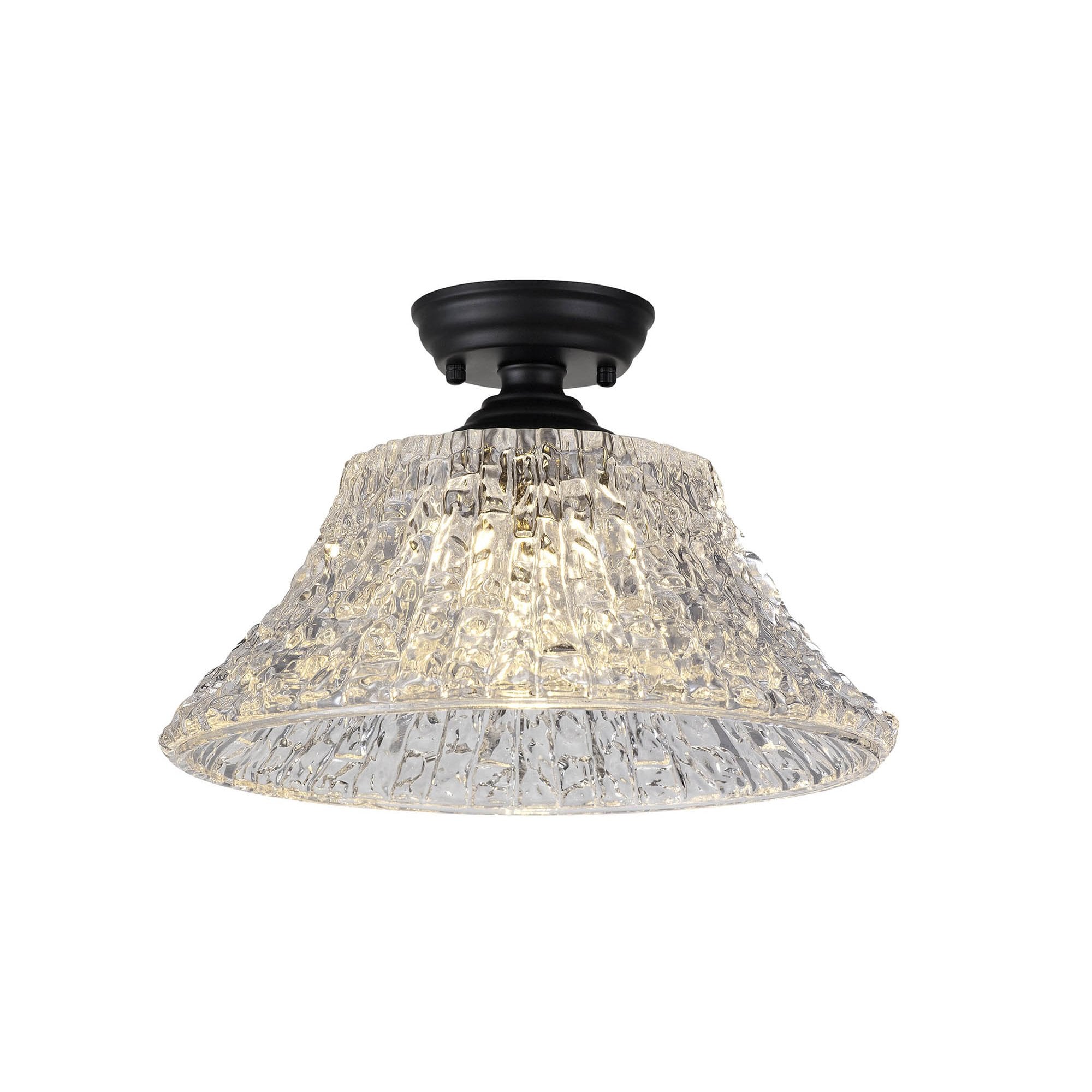 NLK16099 Tabion 1 Light Flush Ceiling Light Matt Black Clear