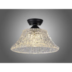 NLK16099 Tabion 1 Light Flush Ceiling Light Matt Black Clear
