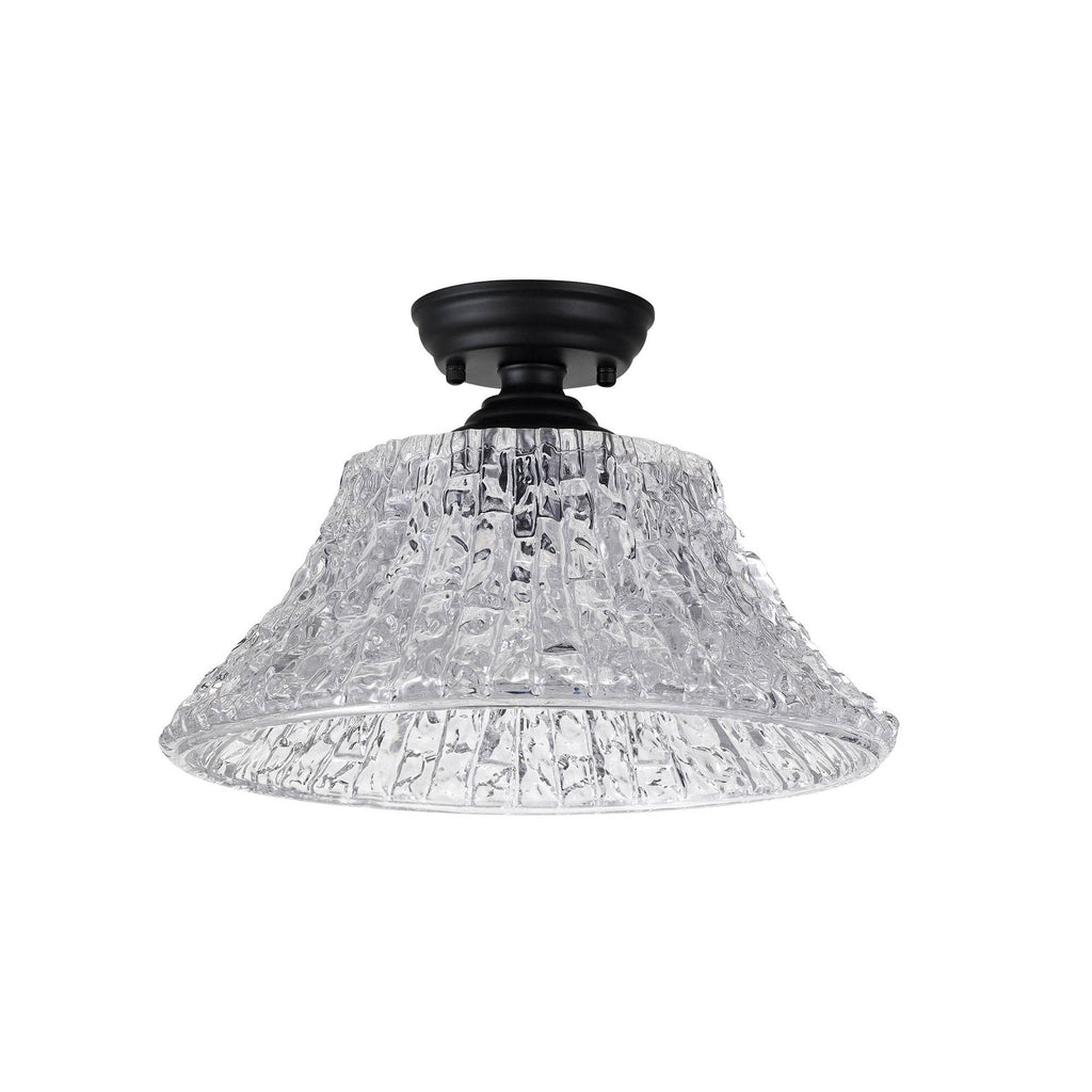 NLK16099 Tabion 1 Light Flush Ceiling Light Matt Black Clear