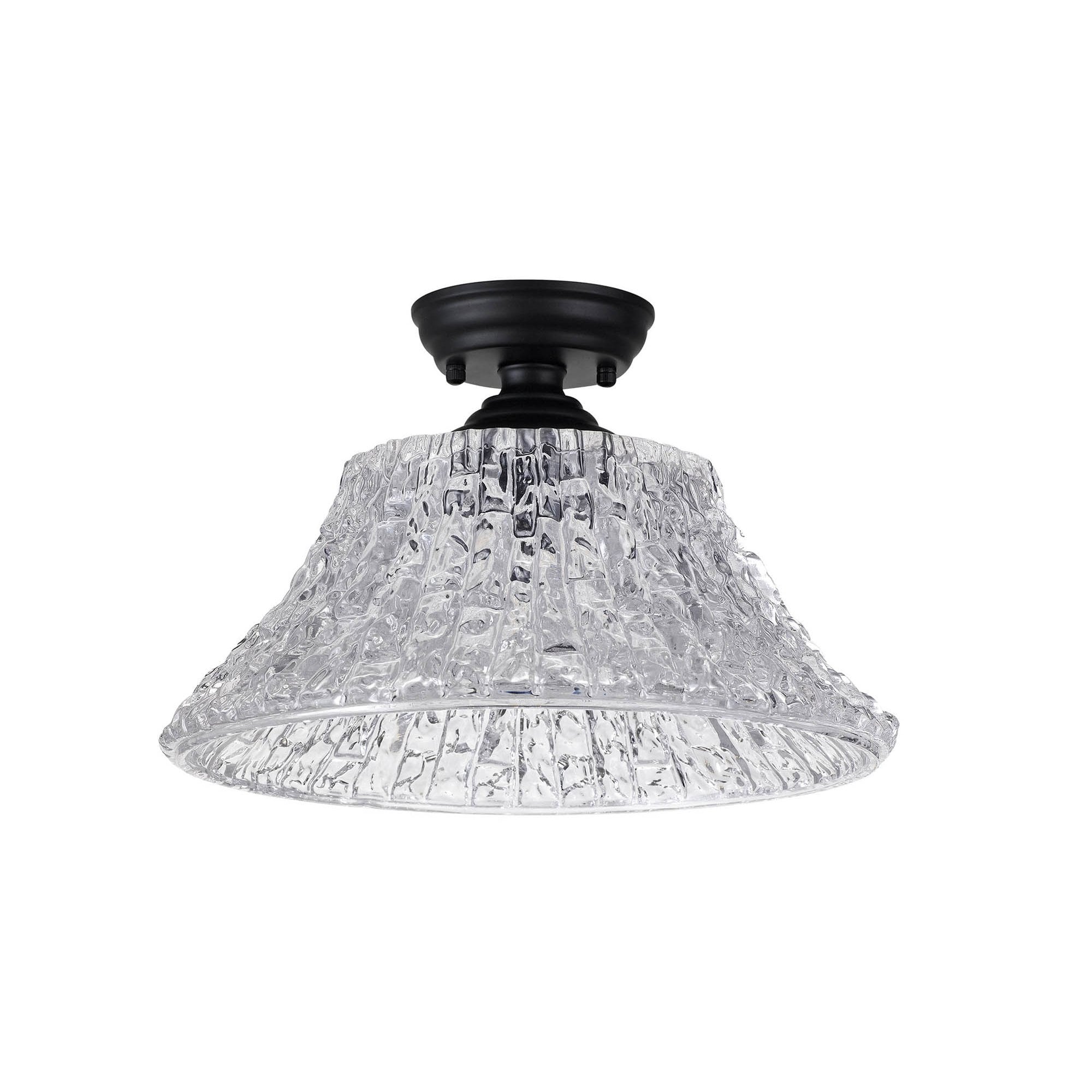 NLK16099 Tabion 1 Light Flush Ceiling Light Matt Black Clear